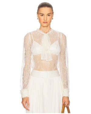 Ulla Johnson Iliana Necktie Long Sleeve Blouse - White