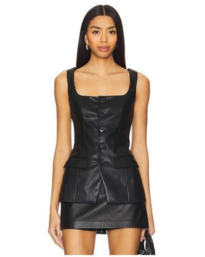 Lovers + Friends Kara Faux Leather Top - Black
