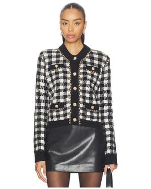 Generation Love Selma Houndstooth Cardigan - Black