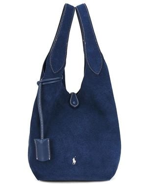 Polo Ralph Lauren Suede Medium Tote - Blue