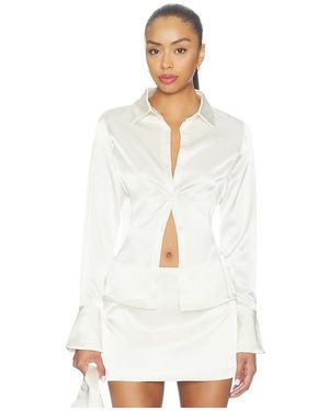 Runaway the Label Hartley Fitted Collared Shirt - White