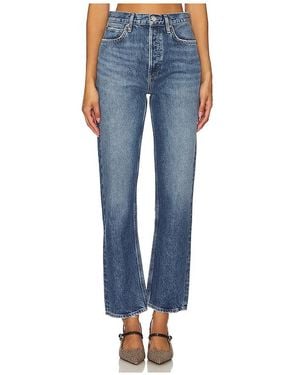 Agolde 90S Pinch Waist High Rise Straight Jeans - Blue