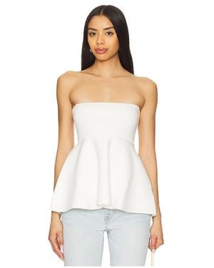 Line & Dot Isadore Knit Jumper Peplum Top - White