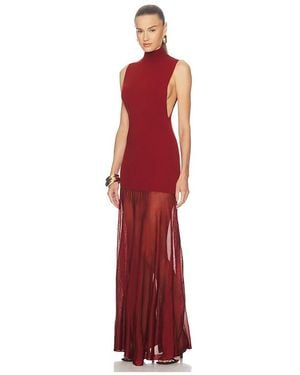 SRG Kera Mock Neck Knit Gown - Red