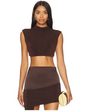 Khanums Backless Cropped Tee - Brown