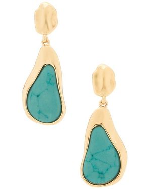 Ettika Pendientes Largos Hidden Gem En Color Oro Metálico Talla - Azul