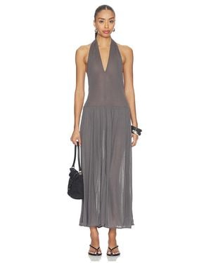 St. Agni Fliessendes Jersey-Neckholderkleid - Weiß