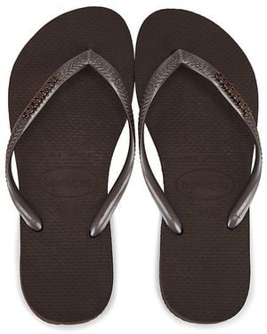 Havaianas Sandale Slim Logo Metallic - Schwarz