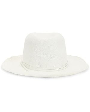 Hat Attack Fedora Hut Fringed Pammy Panama - Weiß