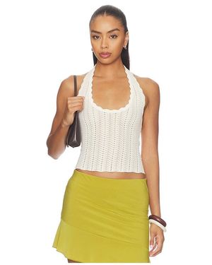 Tularosa Ellana Pointelle Halter Top - Natural
