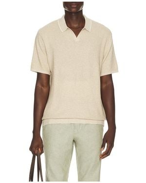 Marine Layer Greyson Knitted Polo - Natural