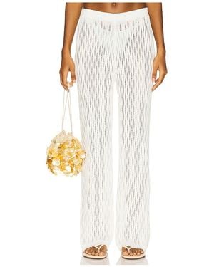 MINKPINK Kirra Pointelle Knit Pant - White