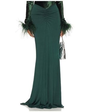 LAPOINTE Ruched Maxi Skirt - Green