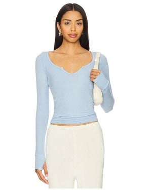 Michael Lauren Maeve Long Sleeve Scoop Neck Top En Color Bebe Azul Talla En