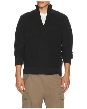 Rag & Bone Joel Merino Half Zip Jumper - Black