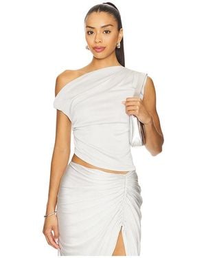 Lamarque Evonne Top En Color Plateado Metálico Talla En - Blanco