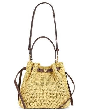 Tory Burch Romy Straw Bucket Bag - Metallic