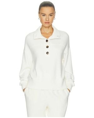 Varley Bronya Button Placket Sweater - White