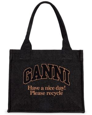 Ganni Bolso Tote En Color Negro Talla
