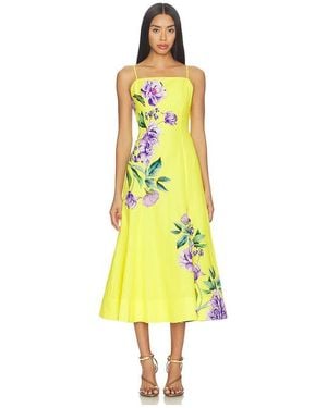 Hemant & Nandita Panelled Midi Dress - Yellow