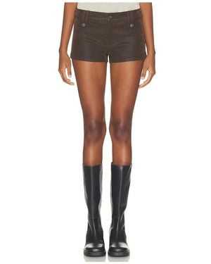 Free People Vagabond Suede Short en Chocolate - Noir