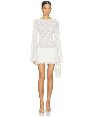 Runaway the Label Effie Long Sleeve Mini Dress - White