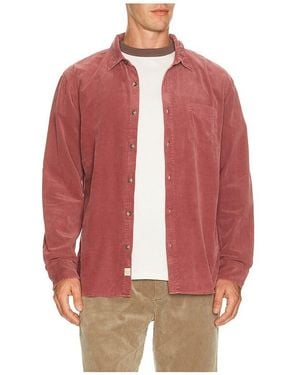 Marine Layer Lightweight Corduroy Shirt - Red