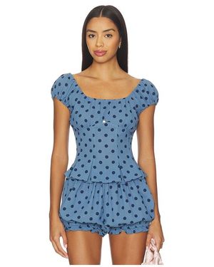 Lisa Says Gah Pat Top - Blue