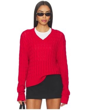 Frankie's Bikinis Prince Cable Knit Jumper - Red