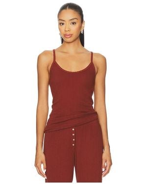 Leset Tank-Top Pointelle - Rot