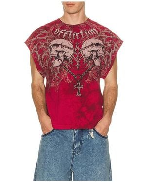 Affliction Camiseta Tirantes Collapse En Color Rojo Talla (También En S, Xl/1X)