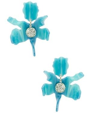 Lele Sadoughi Ohrring Small Crystal Lily - Blau