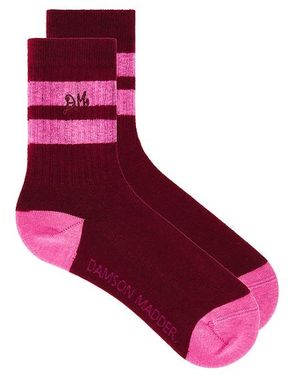 Damson Madder Calf Length Socks - Red
