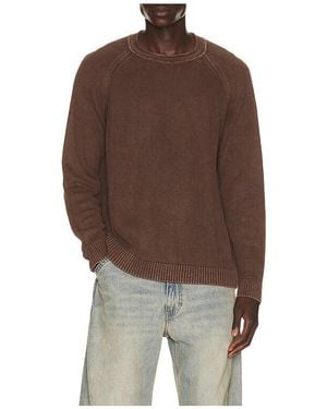 Marine Layer Garment Dye Roll Neck Sweater - Brown