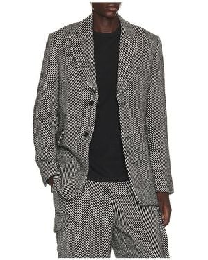 KROST Eco Herringbone Longline Blazer - Grey