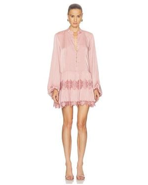 Bardot Antonia Lace Trim Mini Dress - Pink
