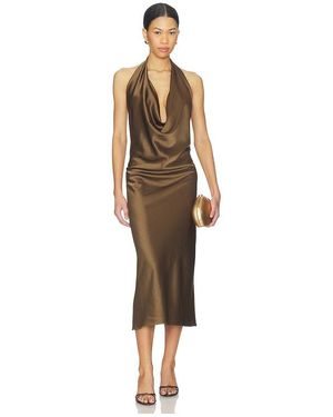 Alejandra Alonso Rojas Draped Halter Dress - Natural