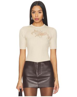 Fleur du Mal Body De Punto Con Encaje Guipur En Talla (También En M, S, Xs) - Neutro