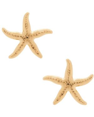 BaubleBar Pendientes Vistosos Starfish En Color Oro Metálico Talla - Blanco