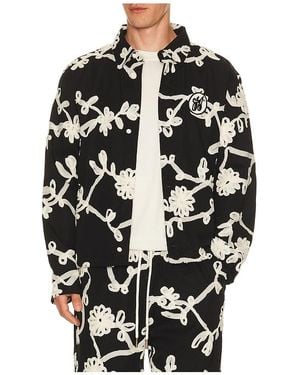 Honor The Gift Floral Ribbon Button Up - Black