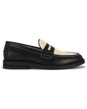 Duke & Dexter Wilde Rattan Penny Loafer - Black