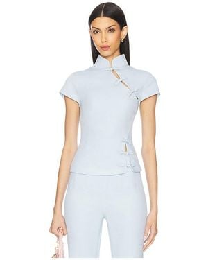 SAU LEE Iris Crepe Top - White
