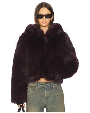 Free People Louder Please Faux Fur Jacket - Blue