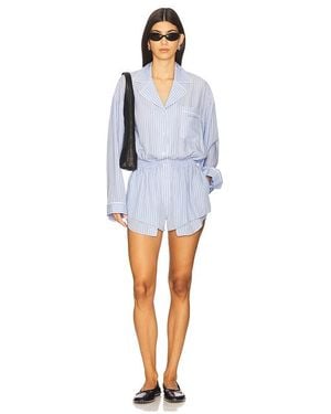 【Alexander Wang】 Pleated Boxer Romper Jumpsuit Alexander Wang Pleated boxer romper jumpsuit with striped