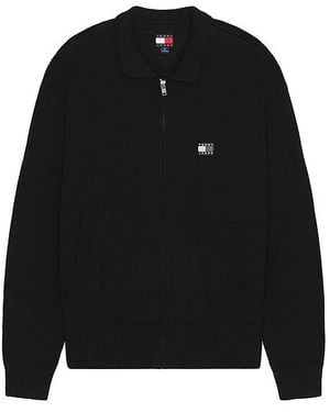 Tommy Hilfiger Sweatshirt Mit Frontreissverschluss Tonal Badge - Schwarz
