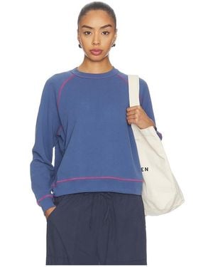 DONNI. The Eco-Terry Contrast Stitch Sweatshirt - Blue
