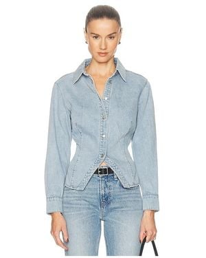 Hudson Jeans Button Up Long Sleeve Shirt - Blue