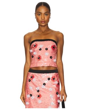 GUIZIO Chantal Sequin Tube Top - Red
