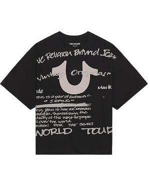 TRUE RELIGION Script Boxy Tee - Black