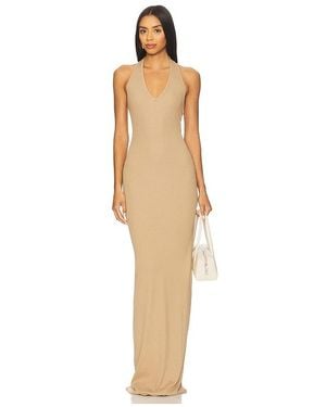 ÉTERNE Halter Maxi Dress - Natural